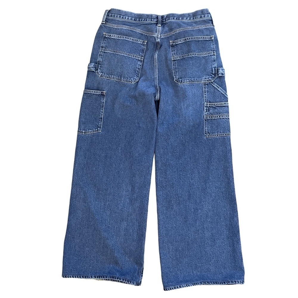AGOLDE Magda Wide Leg Carpenter-Style Blue Denim Jeans Size 32 - Picture 4 of 10